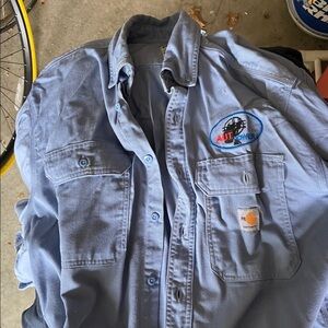 Carhartt Light Blue Button-Up Shirt classic twill fr